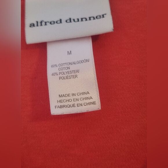 Alfred Dunner M Coral Floral Embroidered Top Sequins ShrtSlve V Neck Women's Top - Picture 3 of 8